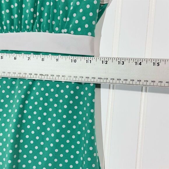 Wet Seal Green White Polka Dot Tie Back Top Medium Y2K 90s Vintage Made in USA - Picture 8 of 8